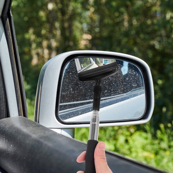 Soimiss Telescopic Black Car Rearview Mirror Wiper Portable Rainproof Anti Fog Cleaner
