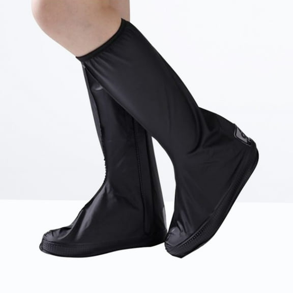 Soimiss Black Overshoes Waterproof Nylon with Non Slip Rubber Sole for Men Outdoors