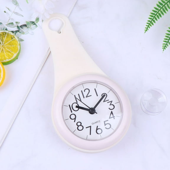 Soimiss Waterproof Shower Clock White ABS Mute Timekeeping for Bathroom 1Pcs