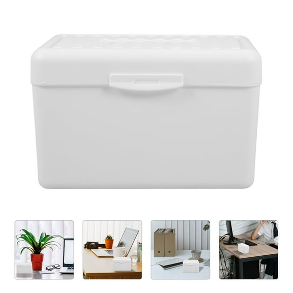 Soimiss Plastic Index Card Holders Note Card Case ABS White Modern Adults 1Pcs