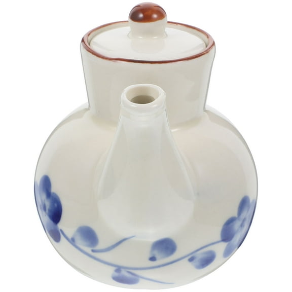 Soimiss White Ceramic Soy Sauce and Vinegar Dispenser for Kitchen Storage