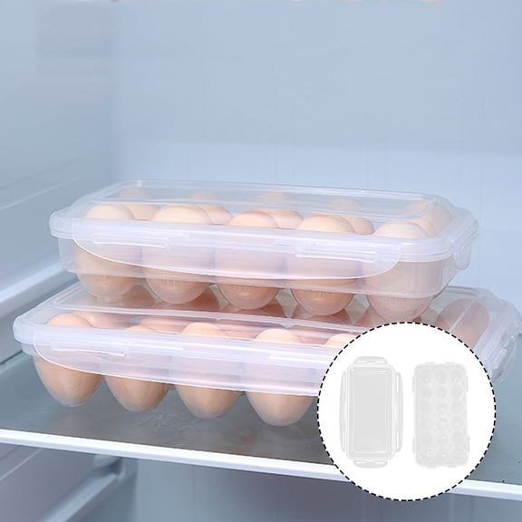 Soimiss White Plastic Egg Storage Box for Refrigerator, Durable and Space-Saving