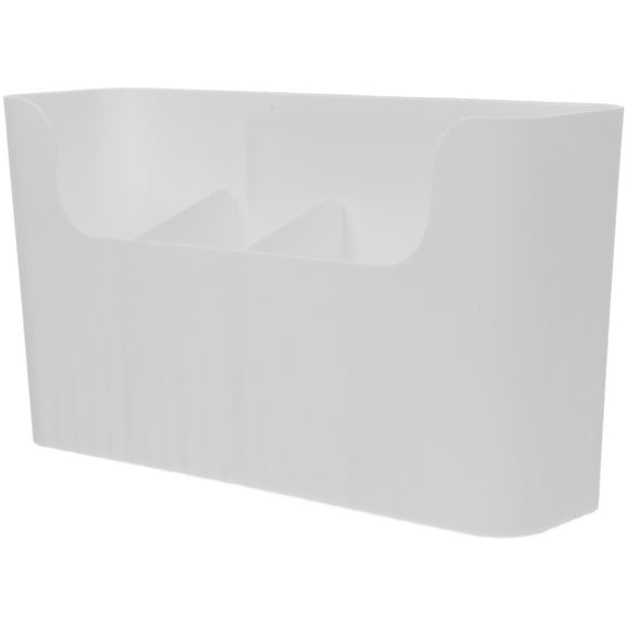 Soimiss White Wall Mount Kitchen Storage Bin Adhesive Organizer for Cabinet Door and Fridge