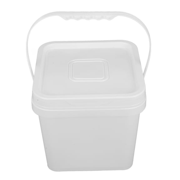 Soimiss White Plastic Paint Bucket Container 5l Square with Lid Empty Storage Can for Arts and Crafts DIY Projects