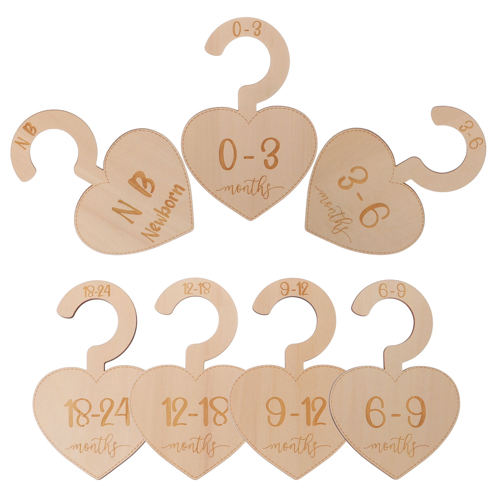 CRASPIRE 10-Pack Wood Baby Wardrobe Dividers - Flower Design, Newborn To 24 Months, Closet Organizer & Nursery Decor