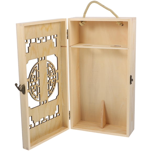 Soimiss Kitchen Bottle Holder Wine Bottle Storage Box Wood Light Yellow 1Pack