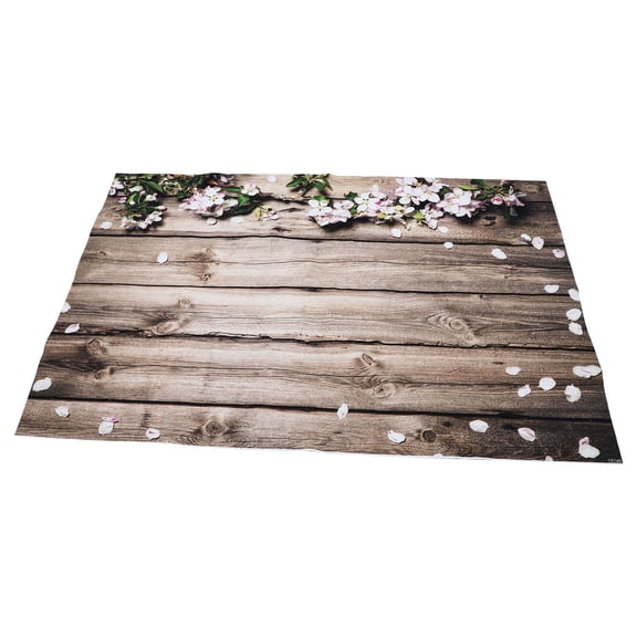 Soimiss Wood Grain Photo Backdrop Cloth Floral Wall Tapestry for Event Decoration