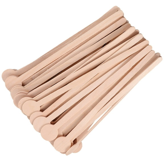 Soimiss 50pcs Light Brown Coffee Mixing Sticks Wood Stirring Rod for Home