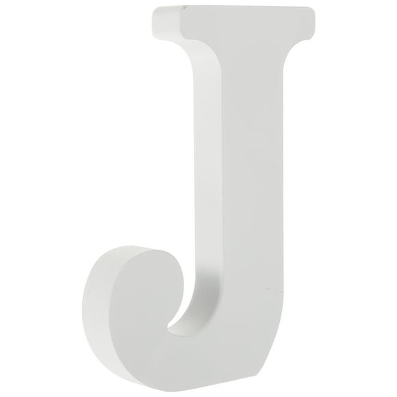Soimiss White Wooden Letter J for Wedding Decor Unfinished Craft Wood Alphabet Sign