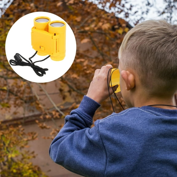 Soimiss Nature Exploration Yellow Binoculars with Adjustable Distance and Neck Strap for Outdoor Use