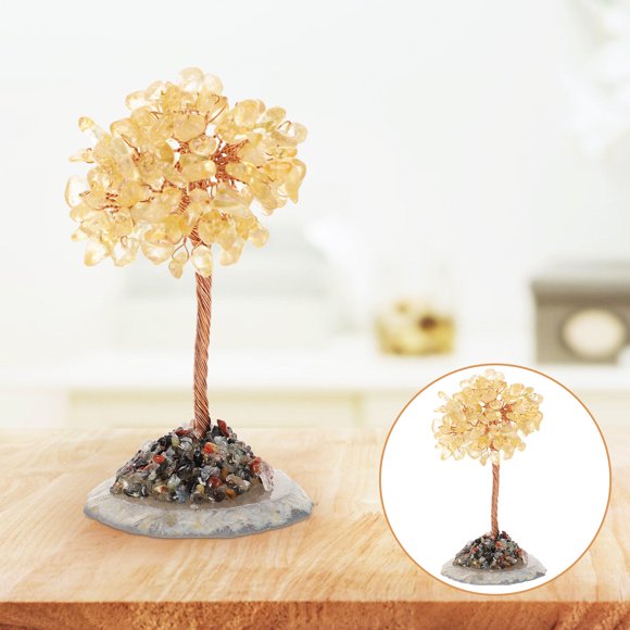 Soimiss Yellow Crystal Tree Tabletop Decor for Home Decoration 1Pack