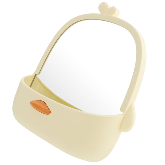 Soimiss Stable Base Vanity Mirror Yellow PP Glass for Makeup and Dressing