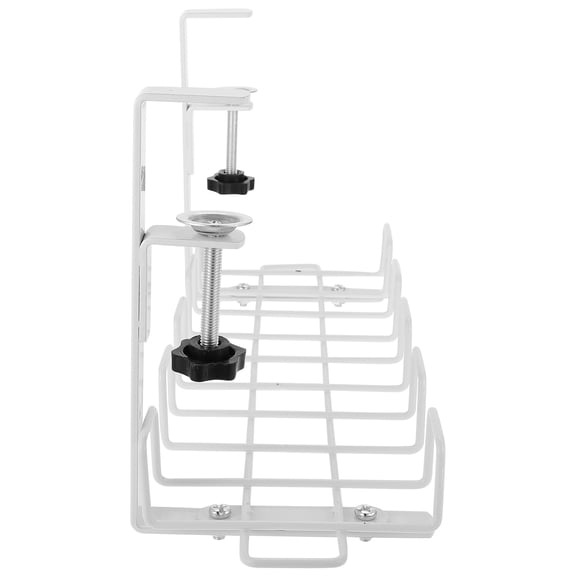 Soimiss Under Desk Wire Cable Management Basket White for Home Desk Tidy Setup