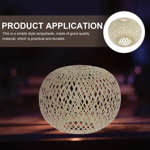 Soimiss hand woven lampshade Lampshade Green Bamboo Warm Atmosphere Living Room 1Pack