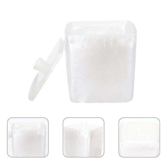 Soimiss Cotton Pads Container Cotton Pads Storage Box White Resin 1Set