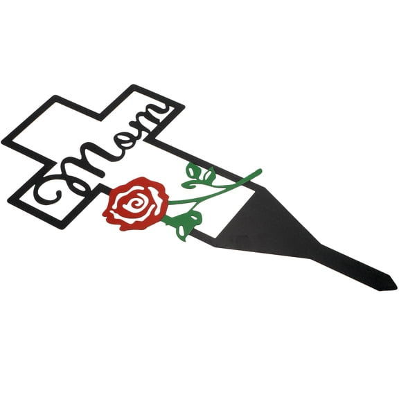 Soimiss Decorative Black Garden Stake Memorial Cross for Cemetery Or Yard Decor