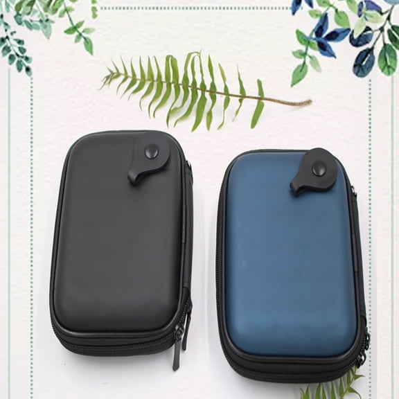 Soimiss Hard Shell Pouch Black for USB Cable and Digital Accessories Storage with Zipper Closure
