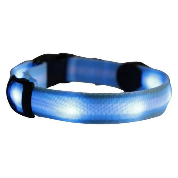 Soimiss night glow collar Pet Dog Collar Adjustable Design Plastic Blue for Night Walking 1Pcs