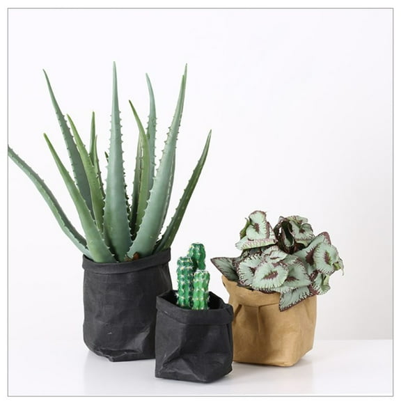 Soimiss Kraft Paper Planter Cover Decorative Black 1Set