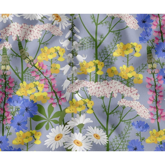 Soimoi 100% Cotton Canvas Fabric - Floral Pattern, Multi | 56" Wide | Sold by The Yard | Medium Weight Upholstery Fabric for Home Dcor, Bags & DIY Projects