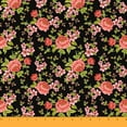 thumbnail image 1 of Soimoi 105 GSM 44 Inches Wide Floral Printed polyester Satin Fabric Dressmaking Material By The Yard - Black, 1 of 1