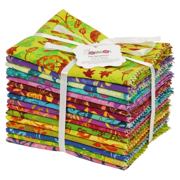 Soimoi 16 Pc Fat Quarter Bundle,BatikPrint 18"x 22"DIY Patchwork-100% CottonPre-Cut Quilting Fabric Multicolor