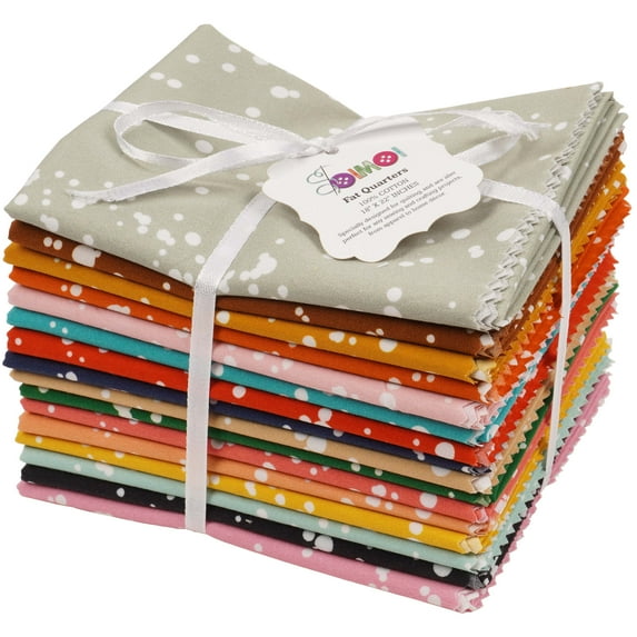 Soimoi 16 Pc Fat Quarter Bundle-DotPrint 18"x 22"DIY Patchwork-100% CottonPre-Cut Quilting Fabric Multicolor