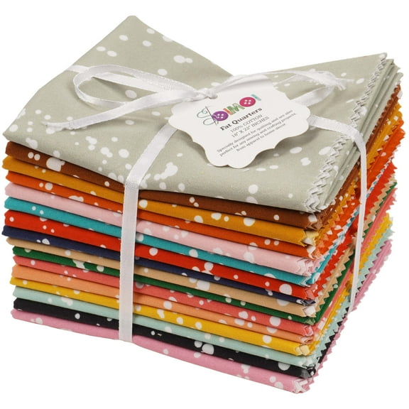 Soimoi 16 Pc Fat Quarter Bundle-DotPrint 18"x 22"DIY Patchwork-100% CottonPre-Cut Quilting Fabric Multicolor