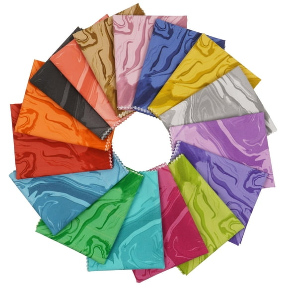 Soimoi 16 Pc Fat Quarter Bundle-Marble PrintPrint 18"x 22"DIY Patchwork-100% CottonPre-Cut Quilting Fabric Multicolor