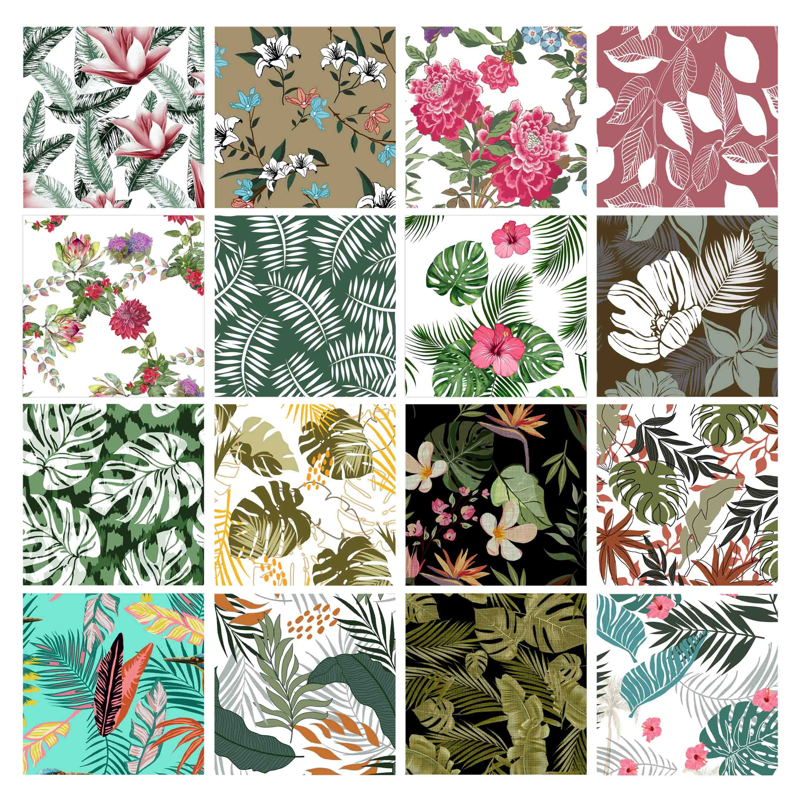 Soimoi 16 Pc Fat Quarter Bundle,TropicalPrint 18"x 22"DIY Patchwork-100% CottonPre-Cut Quilting Fabric Multicolor
