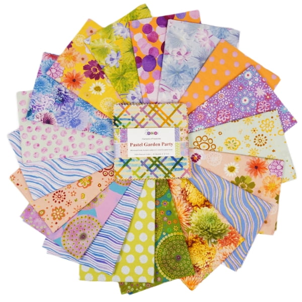 Soimoi 40 Pcs Printed Cotton Fabric Squares Bundles Charm Packs for Quilting, Fat Quarter Layer Cakes, Scraps for Crafts,Precuts Quilt Squares 5 x 5 inches, DIY Fabric Bundle