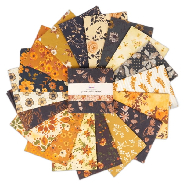Soimoi 40 Pcs Printed Cotton Fabric Squares Bundles Charm Packs for Quilting, Fat Quarter Layer Cakes, Scraps for Crafts,Precuts Quilt Squares 5 x 5 inches, DIY Fabric Bundle