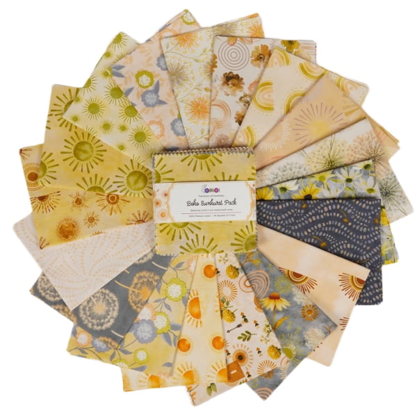 Soimoi 40 Pcs Printed Cotton Fabric Squares Bundles Charm Packs for Quilting, Fat Quarter Layer Cakes, Scraps for Crafts,Precuts Quilt Squares 5 x 5 inches, DIY Fabric Bundle