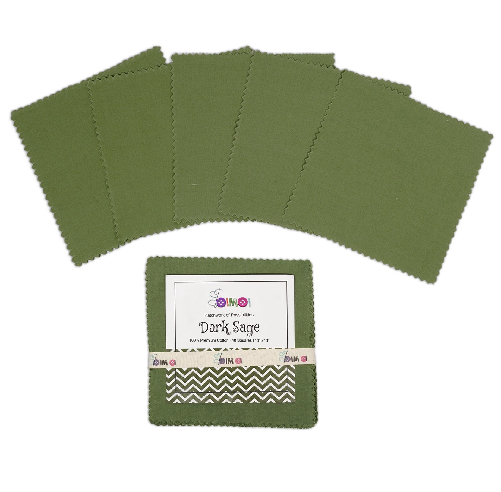 Soimoi 40 Pcs Solid Cotton Fabric Squares Bundles Charm Packs for ...