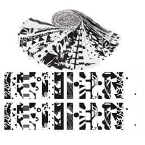 Soimoi 40Pcs Abstract Floral Print Precut Fabrics Strips Roll Up 1.5x42inches Cotton Jelly Rolls For Quilting - White & Black