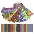 thumbnail image 1 of Soimoi 40Pcs African Floral Print Precut Fabrics Strips Roll Up 2.5x42inches Cotton Jelly Rolls for Quilting, 1 of 8