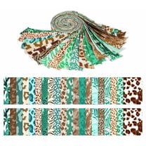 Soimoi 40Pcs Animal Skin Print Precut Fabrics Strips Roll Up 1.5x42 inches Cotton Jelly Rolls For Quilting - Multicolor