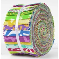 Soimoi 40Pcs Animals Print Cotton Precut Fabrics For Quilting Craft Strips 2.5x42inches Jelly Roll - Multicolor