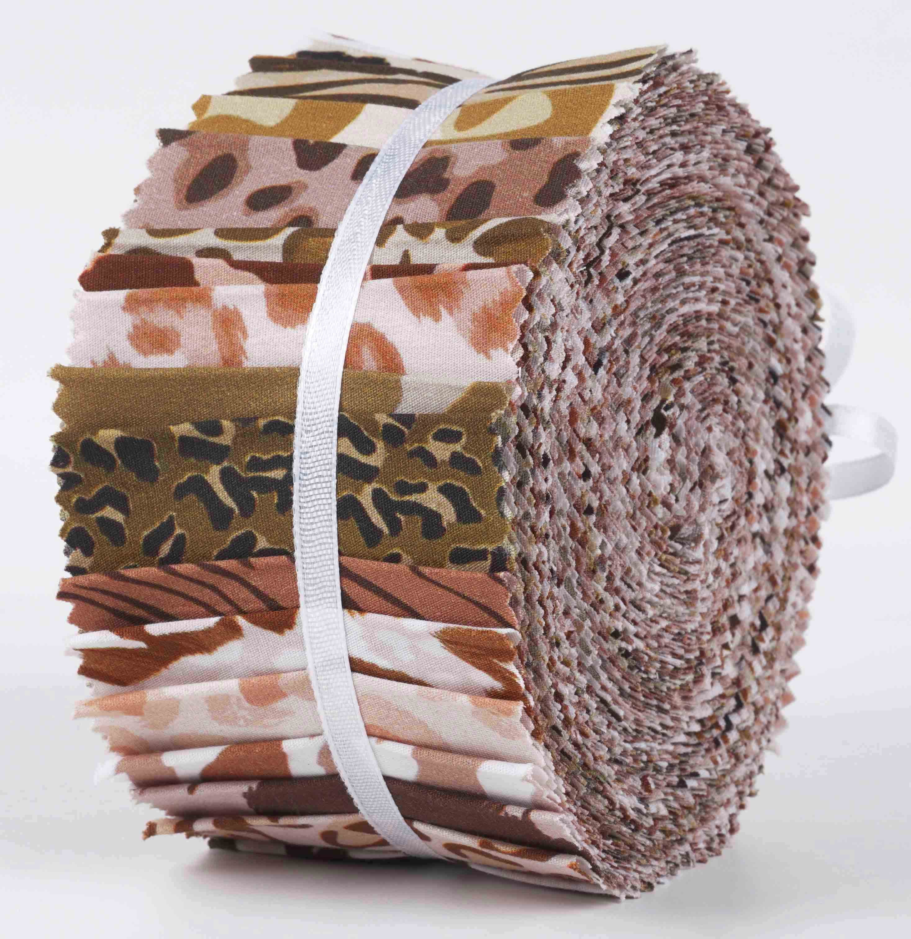 Soimoi 40Pcs Animals Print Cotton Precut Fabrics For Quilting Craft Strips 2.5x42inches Jelly Roll - Purple