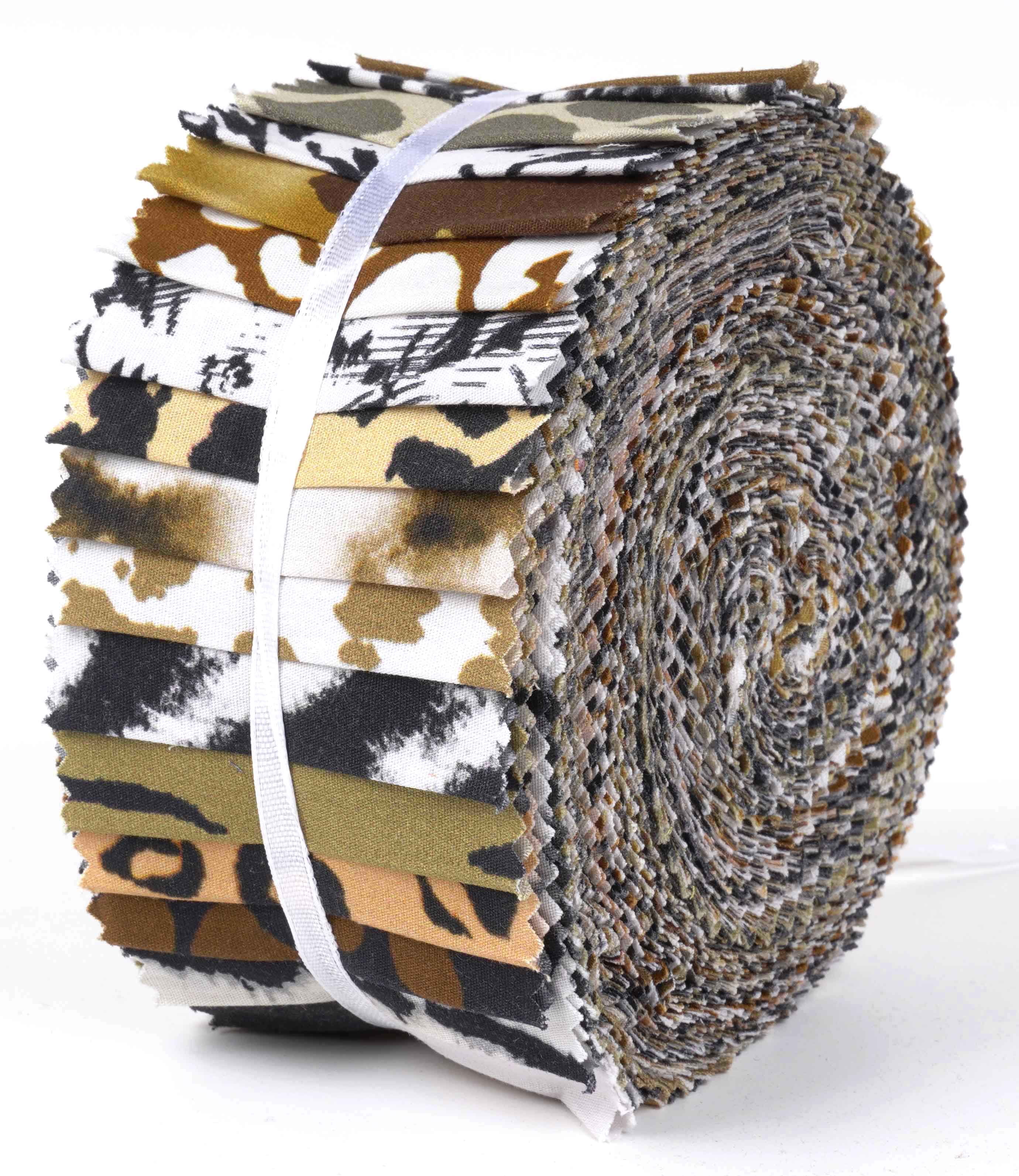 Soimoi 40Pcs Animals Print Cotton Precut Fabrics For Quilting Craft Strips 2.5x42inches Jelly Roll - Purple