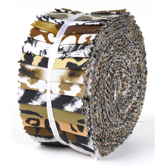 Soimoi 40Pcs Animals Print Cotton Precut Fabrics For Quilting Craft Strips 2.5x42inches Jelly Roll - Purple