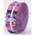 thumbnail image 1 of Soimoi 40Pcs Animals Print Precut Fabrics Strips Roll Up 1.5x42inches Cotton Jelly Rolls For Quilting - Purple, 1 of 1