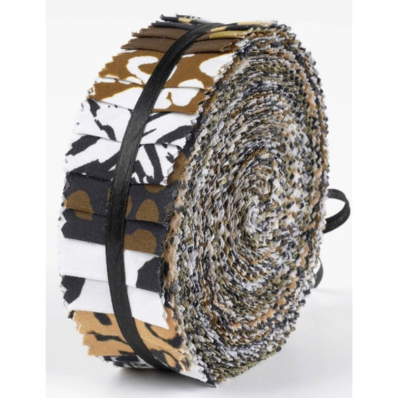 Soimoi 40Pcs Animals Print Precut Fabrics Strips Roll Up 1.5x42inches Cotton Jelly Rolls For Quilting - Purple