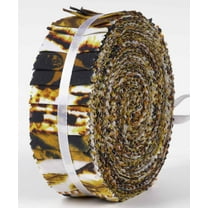 Soimoi 40Pcs Animals Print Precut Fabrics Strips Roll Up 1.5x42inches Cotton Jelly Rolls For Quilting - Yellow
