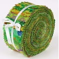 thumbnail image 1 of Soimoi 40Pcs Batik Print Cotton Precut Fabrics For Quilting Craft Strips 2.5x42inches Jelly Roll - Green, 1 of 9