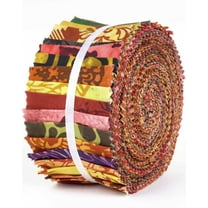 Soimoi 40Pcs Batik Print Cotton Precut Fabrics For Quilting Craft Strips 2.5x42inches Jelly Roll - Mustard Yellow