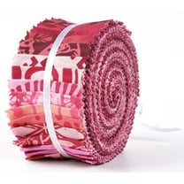 Soimoi 40Pcs Batik Print Cotton Precut Fabrics For Quilting Craft Strips 2.5x42inches Jelly Roll - Pink