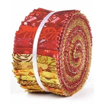 Soimoi 40Pcs Batik Print Cotton Precut Fabrics For Quilting Craft Strips 2.5x42inches Jelly Roll - Red