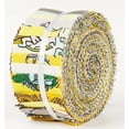 thumbnail image 1 of Soimoi 40Pcs Block Print Cotton Precut Fabrics For Quilting Craft Strips 2.5x42inches Jelly Roll - Yellow, 1 of 9