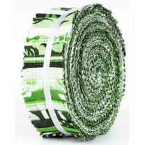 Soimoi 40Pcs Block Print Precut Fabrics Strips Roll Up 1.5x42inches Cotton Jelly Rolls For Quilting - Green
